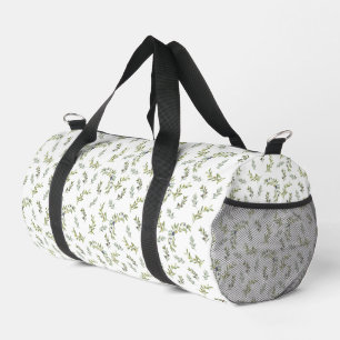 Botanical Watercolor Sage Green Olive Pattern Duffle Bag