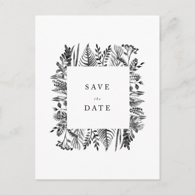 Botanical Watercolor Save the Date Announcement Postcard (Front)