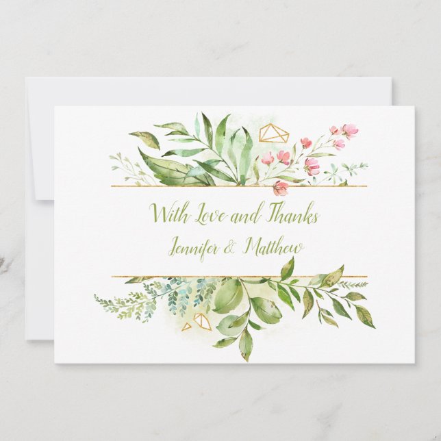 Botanical Watercolor Splash Thank You | (Front)
