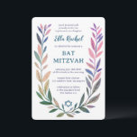 Botanical Watercolor Star of David Bar Bat Mitzvah Invitation<br><div class="desc">Perfect card to announce a bat mitzvah, bar mitzvah or other Jewish celebration! Hand drawn delicate leaf trame art for you! FULLY CUSTOMIZABLE! Click on “Personalize” above to edit the text. Click "edit using design tool" to adjust the fonts, colors and placements and to add text to the back side...</div>