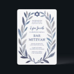 Botanical Watercolor Star of David Bar Bat Mitzvah Invitation<br><div class="desc">Perfect card to announce a bat mitzvah, bar mitzvah or other Jewish celebration! Hand drawn delicate leaf trame art for you! FULLY CUSTOMIZABLE! Click on “Personalize” above to edit the text. Click "edit using design tool" to adjust the fonts, colors and placements and to add text to the back side...</div>