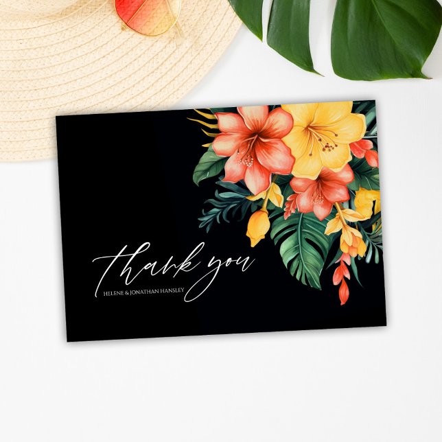 Botanical Watercolor Tropical Wedding Thank You Card (Botanical Watercolor Tropical Wedding Thank You Card)