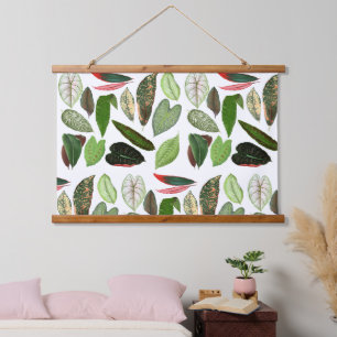 Botanical Watercolor Vintage Greenery Leaves  Hanging Tapestry