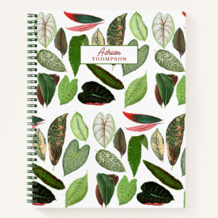 Botanical Watercolor Vintage Greenery Leaves Notebook