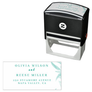 Botanical Watercolor Wedding Invitation Self-inking Stamp