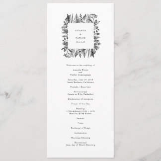 Botanical Watercolor Wedding Program