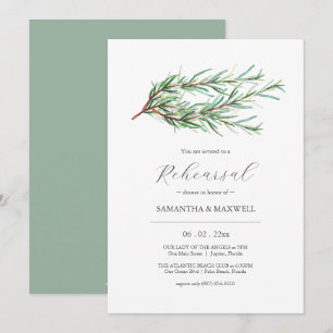Botanical Watercolor Wedding Rehearsal Dinner Invitation