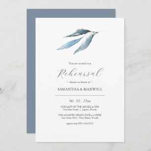 Botanical Watercolor Wedding Rehearsal Dinner Invitation