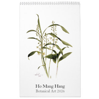 Botanical watercolors calendar Mang Hang Ho, 2026