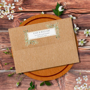 Botanical Watercolour Greenery Rustic Kraft Envelope