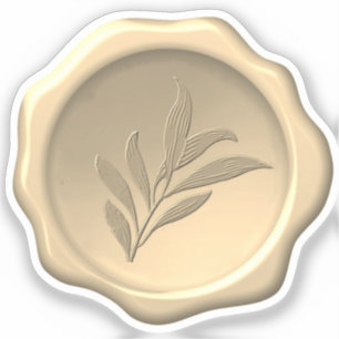 Botanical Wax Seal Embossed Leaves Foliage Golden