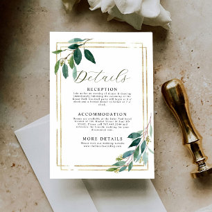 Botanical Wedding Details Enclosure Card