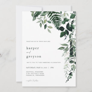 Botanical Wedding Invitation Greenery Invite