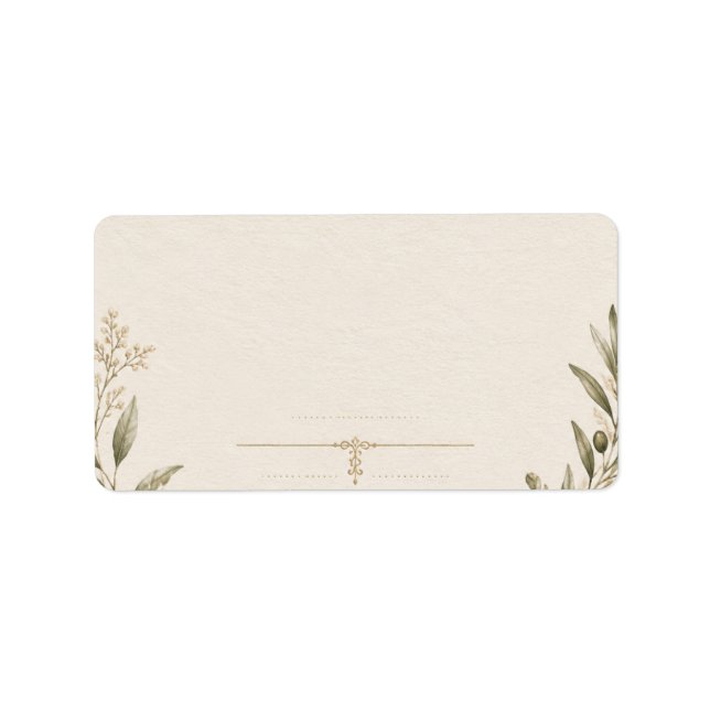 Botanical Wedding Invitation – Romantic  Label (Front)