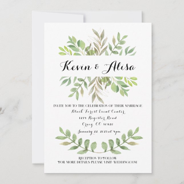 Botanical Wedding Invitation Template (Front)