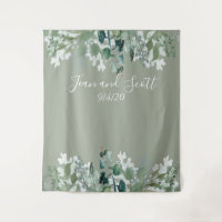Botanical Wedding Leaves Modern Greenery Waterfall