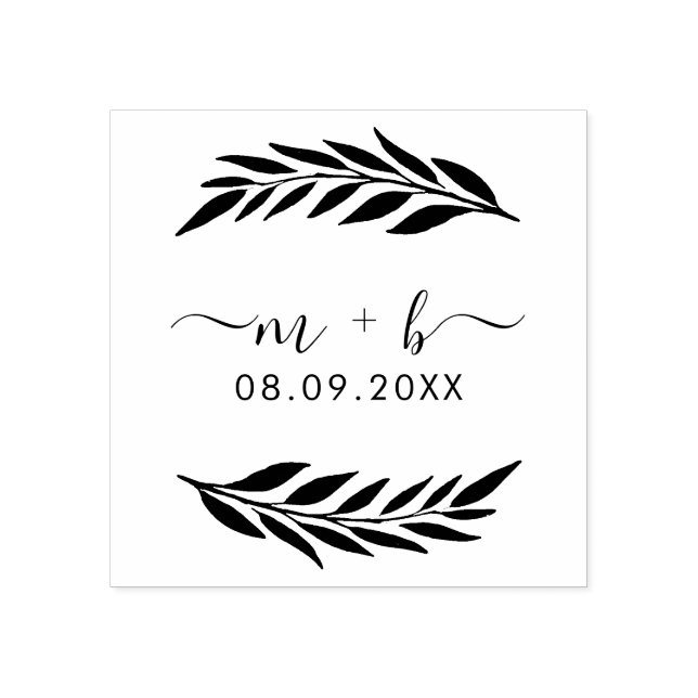 Botanical Wedding Rubber Stamp (Imprint)