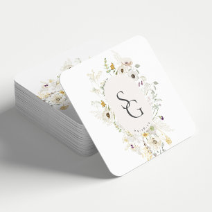 Botanical Wedding Square Paper Coaster