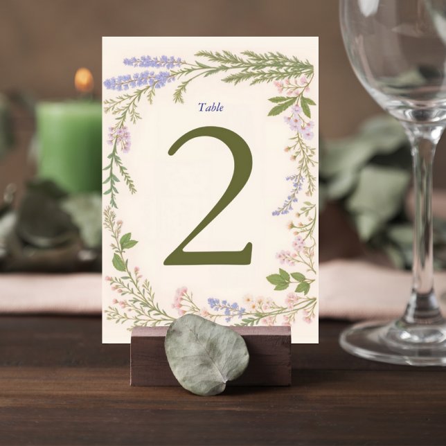 Botanical Wedding Table Number Card (Creator Uploaded)