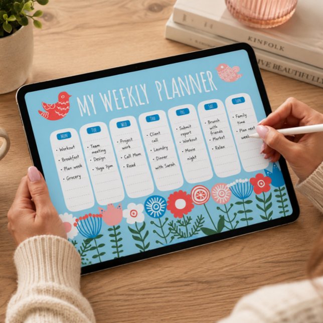 Botanical Weekly Planner Template Poster (Creator Uploaded)