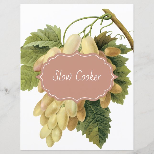 Botanical White Grapes Recipe Divider (Front)