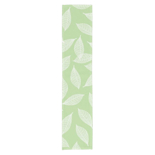 Botanical White Leaf Skeletons Short Table Runner (Front)