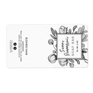 Botanical White Soap Bar Labels
