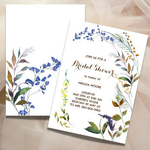 Botanical Wild Flower Bridal Shower Invitation