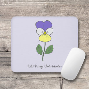 Botanical Wild Pansy Pastel Flower  Mouse Pad