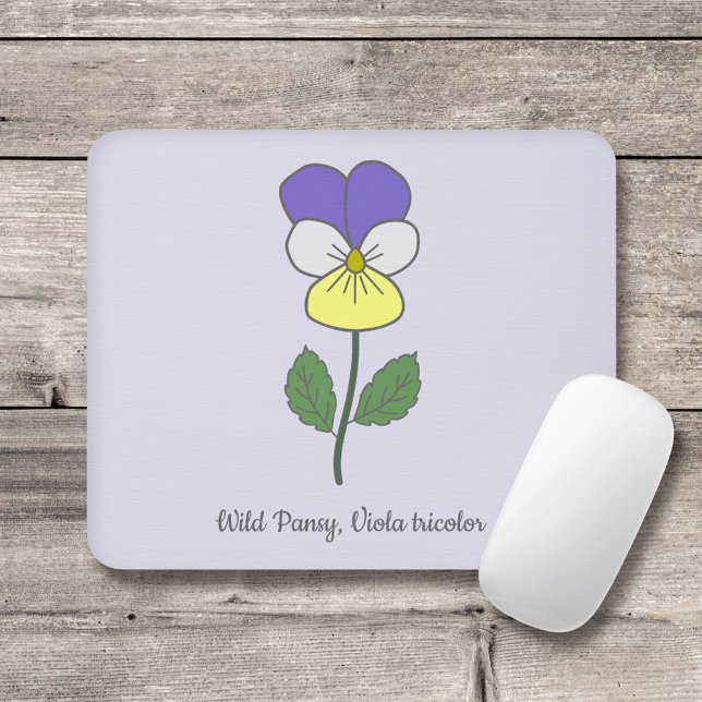 Botanical Wild Pansy Pastel Flower  Mouse Pad (Botanical Wild Pansy Mouse Pad)