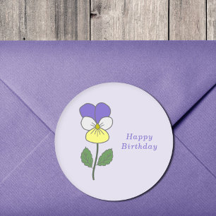 Botanical Wild Pansy Pastel Flower Sticker