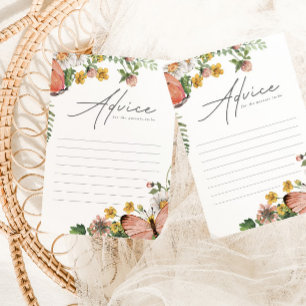 Botanical Wildflower Baby Shower Advice Card