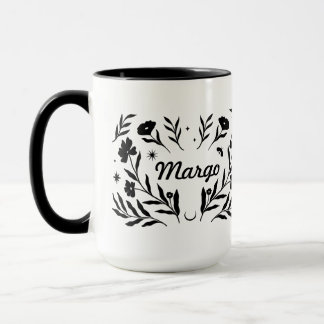 Botanical Wildflower Celestial Custom Name Mug