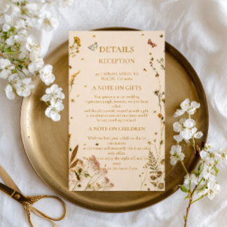 Botanical Wildflower Elegant Enclosure Card