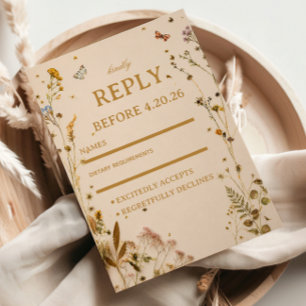 Botanical Wildflower Elegant RSVP Card