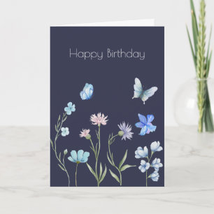 Botanical Wildflower Flower Boho Birthday  Card