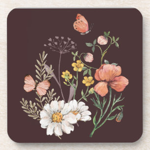 Botanical Wildflower Flower Boho Coaster