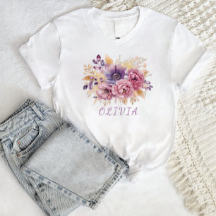 Botanical Wildflower Flower Boho personalized  T-Shirt