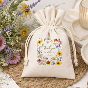 Botanical  Wildflower Flower Thank You  Square Sticker