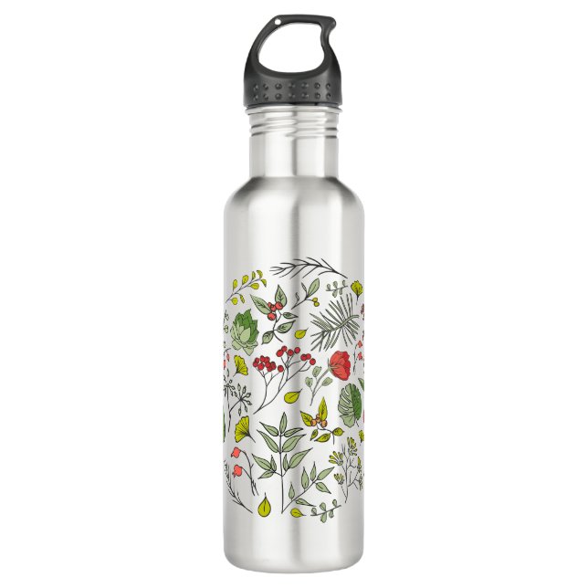 Botanical Wildflower Garden 710 Ml Water Bottle (Front)