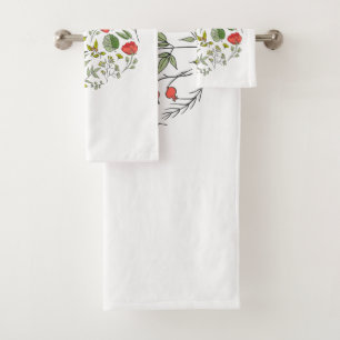 Botanical Wildflower Garden Bath Towel Set