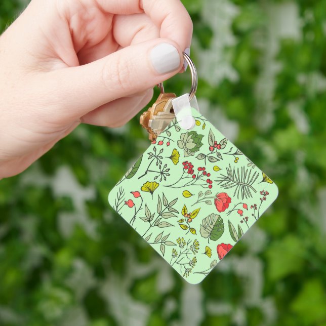 Botanical Wildflower Garden Key Ring (Hand)