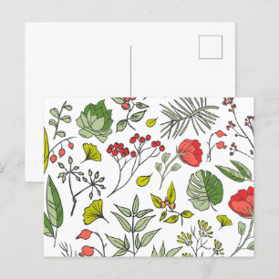Botanical Wildflower Garden Postcard