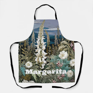 Botanical wildflower romantic garden floral apron