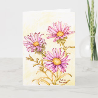 Botanical wildflower watercolor, blank inside card