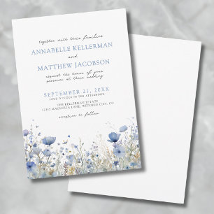 Botanical Wildflower Watercolor Floral Wedding Invitation