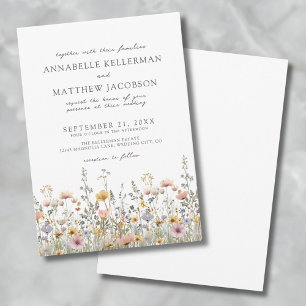 Botanical Wildflower Watercolor Floral Wedding Invitation