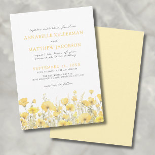 Botanical Wildflower Yellow Floral Wedding Invitation