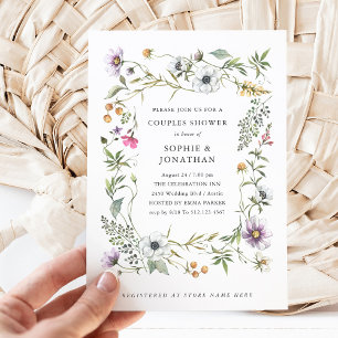 Botanical Wildflowers   Elegant Couples Shower Invitation