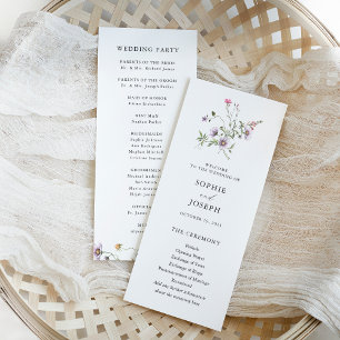 Botanical Wildflowers   Elegant Wedding Program